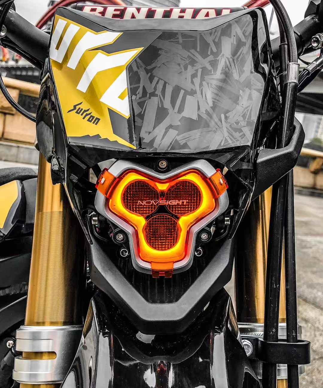Handmade Surron Ultra Bee Genuine Carbon Fiber Headlight Cover/Chain Guard