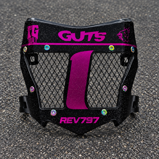 Custom Titanium Front Vented Plate With 3M Vinyl Decal