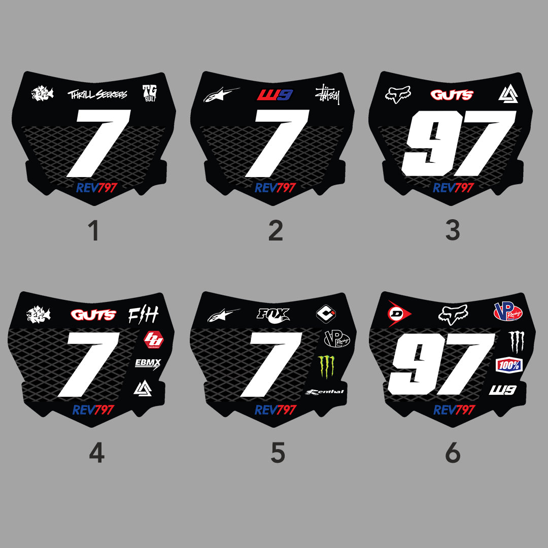 Custom Rev797 Motocutz Vented Plate with Chrome Decal – REV797