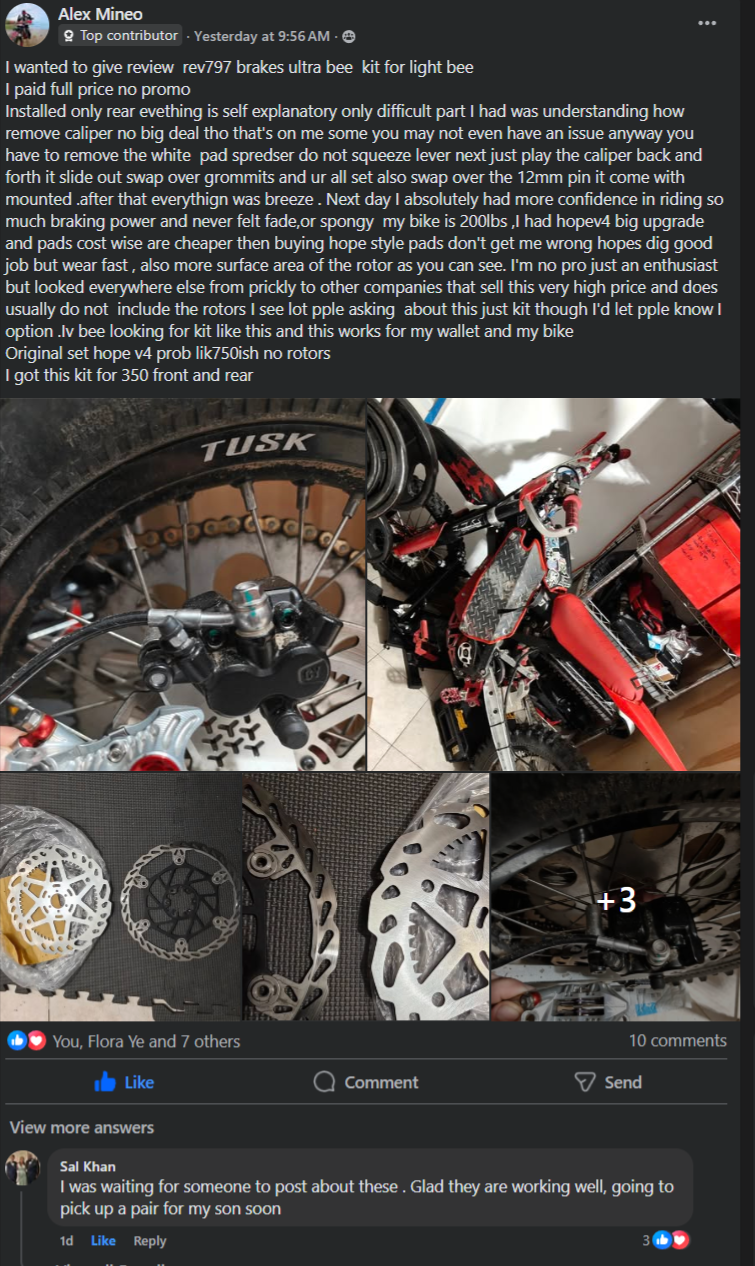 SALE Moto DOT Brake Kit for Light Bee and Ultra Bee