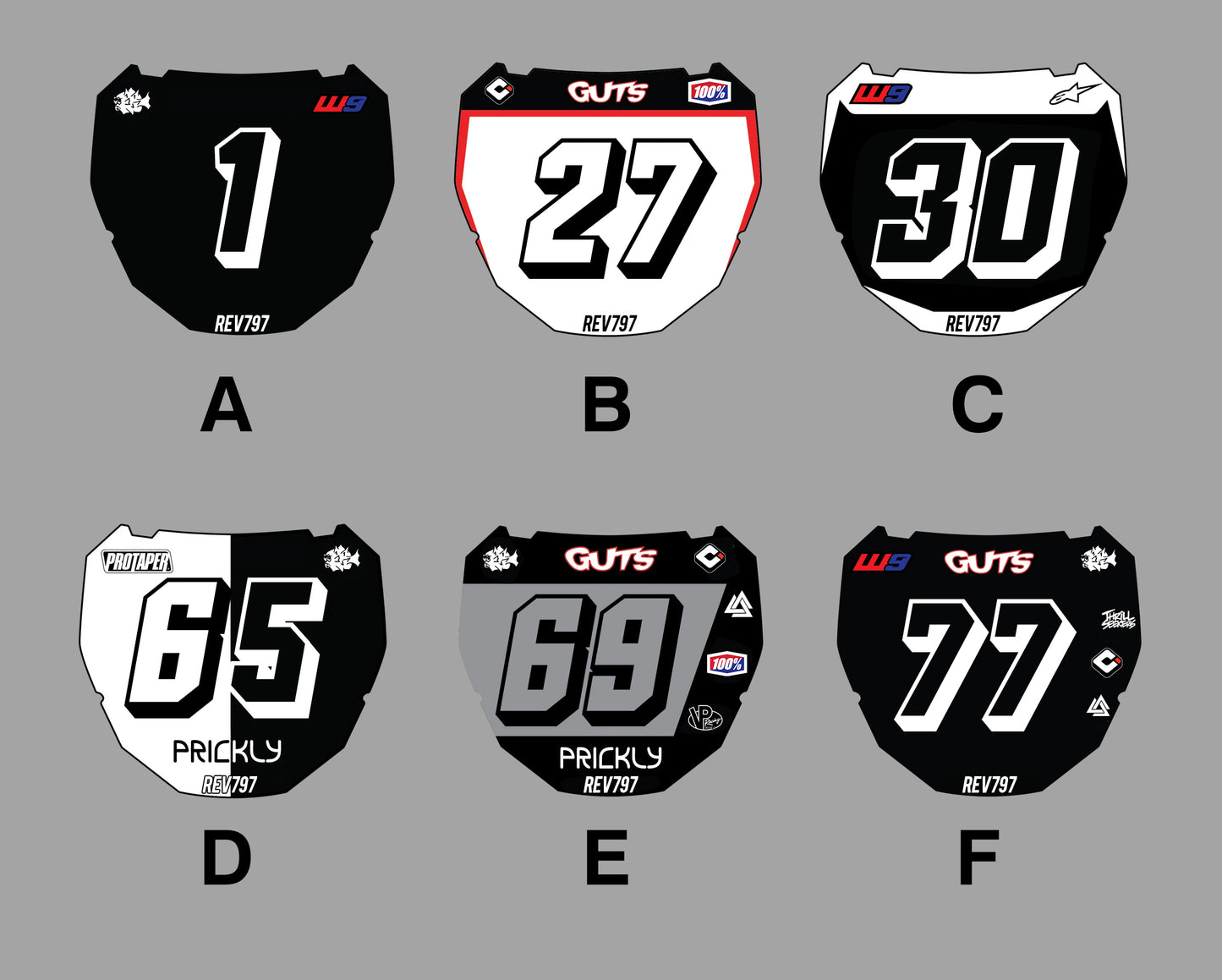 ODI Dirt Bike Front Number Plate Decal (Free logo & number changes)