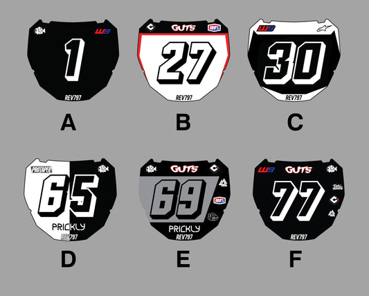 ODI Dirt Bike Front Number Plate Decal (Free logo & number changes)